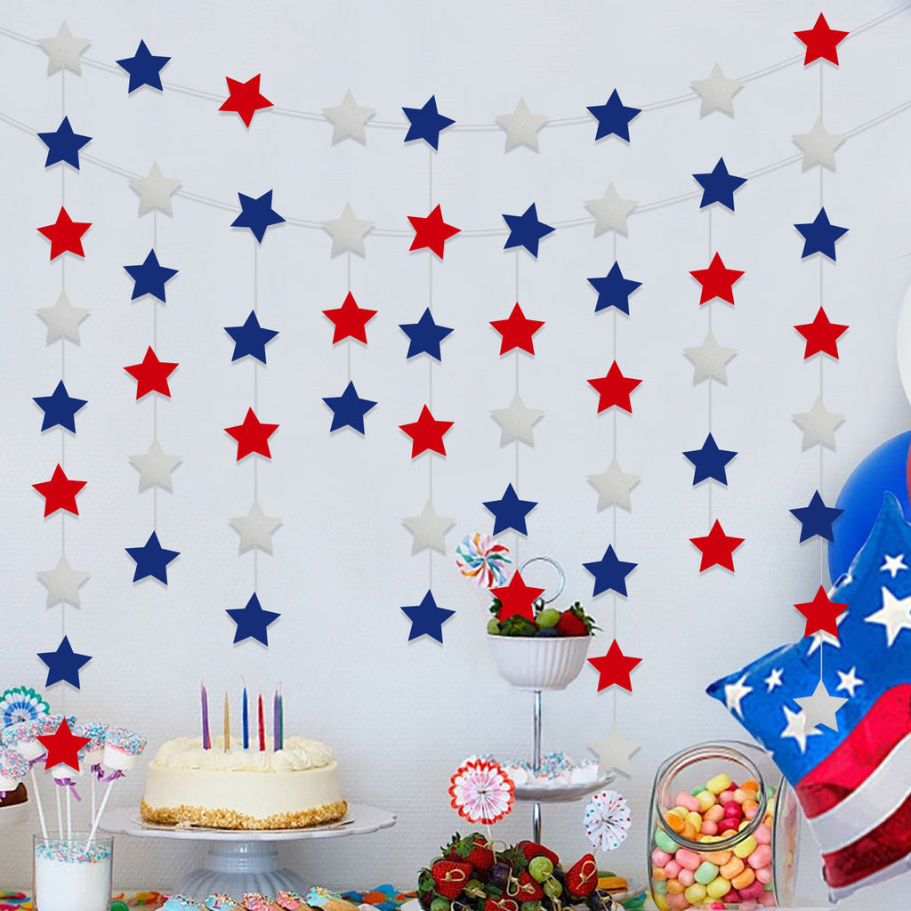 Fourth of July Party Decoration Set USA Banner Balloons Decor