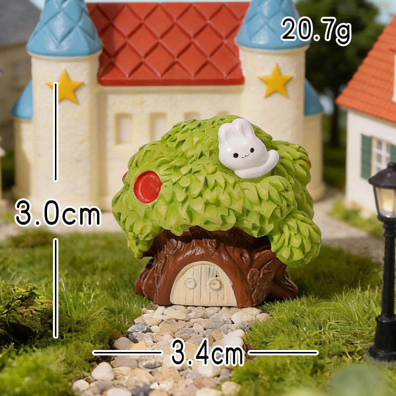 Mini Resin Fairy House Figurines DIY Garden Decor