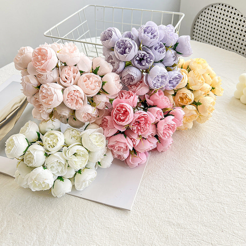 Artificial Peony Flower Bouquet Faux Floral Wedding Home Decor