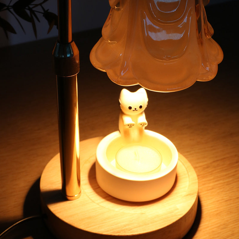 Valentine’s Day Wooden Candle Warmer Lamp Dimmable Decor