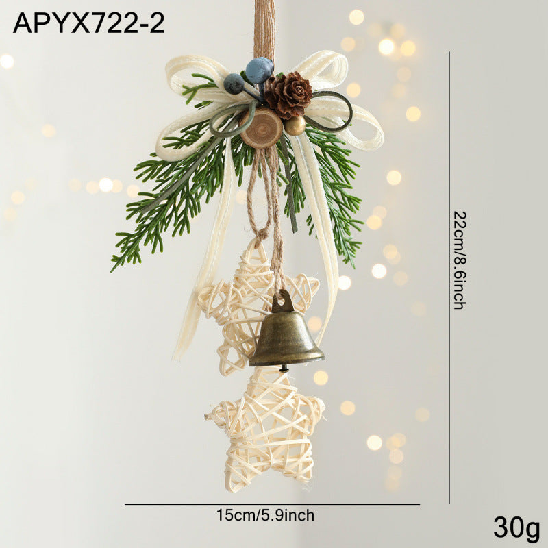 Rustic Christmas Bell Door Hanger Pinecone Decor