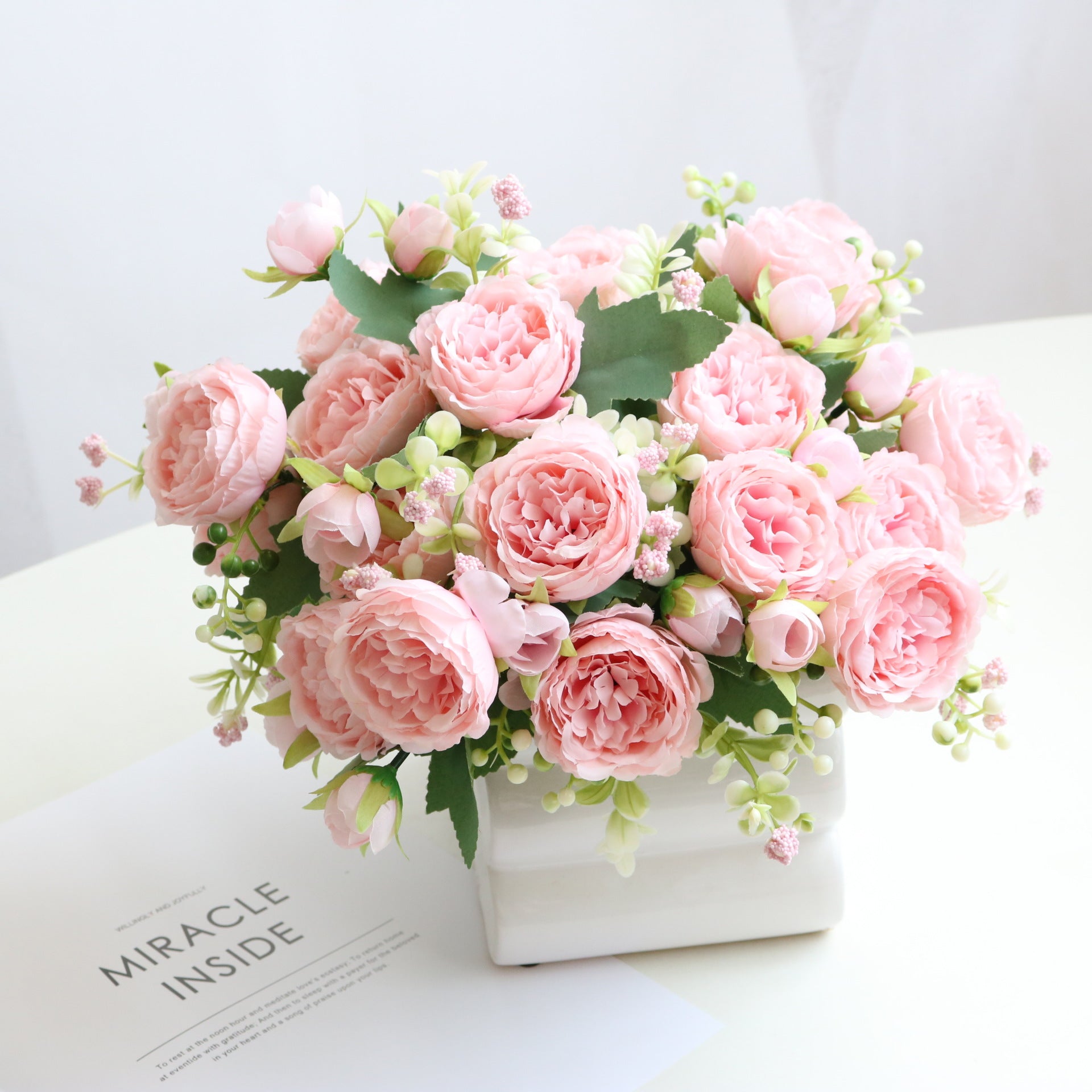 Valentine 5-Head Faux Persian Rose Mini Bouquet Home Decor