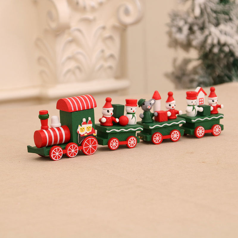 Wooden Christmas Train Tabletop Holiday Decor