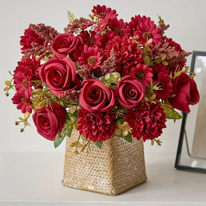 Artificial Floral Bouquet Rose Daisy Home Decor