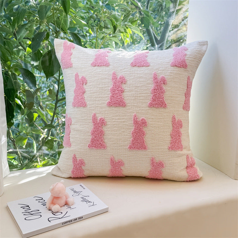 Valentine’s Day Pink Heart Bow Pillow Cover Sofa Decor