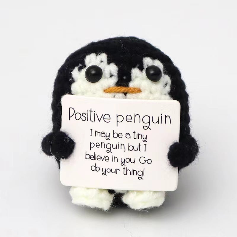 Valentine’s Day Crochet Penguin Keychain Cute Positive Gift