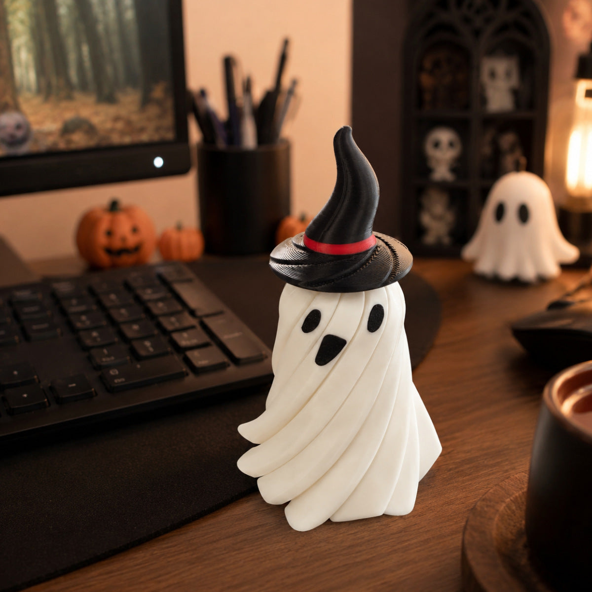 3D Printed Halloween Ghost Fidget Toy Stretchable Desk Decoration