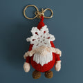 Handmade Crochet Christmas Gnome Reindeer Holiday Keychain