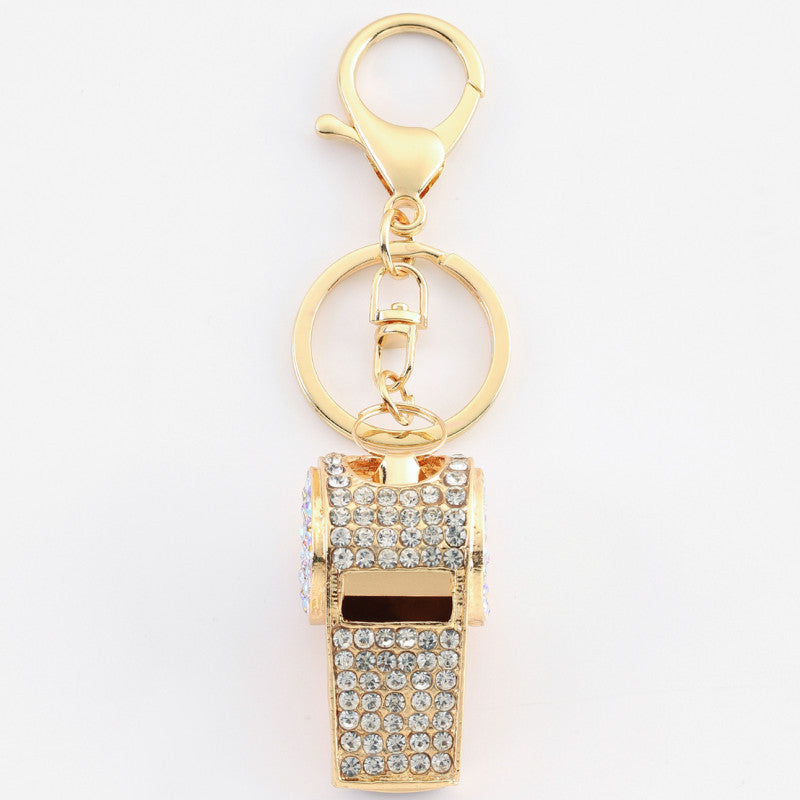 Rhinestone Whistle Keychain Key Ring Valentine Gift