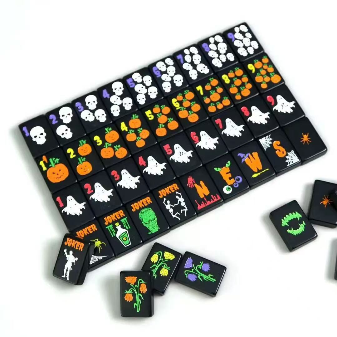 Halloween Themed Mahjong Set Acrylic Mahjong Tiles