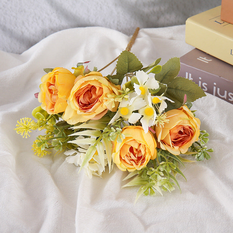Faux Rose Bouquet Artificial Flower Bunch Home Decor