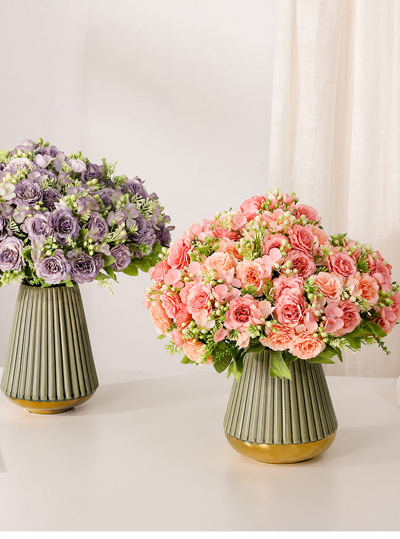 Valentine’s Day Vintage Peony Rose Hydrangea Faux Bouquet