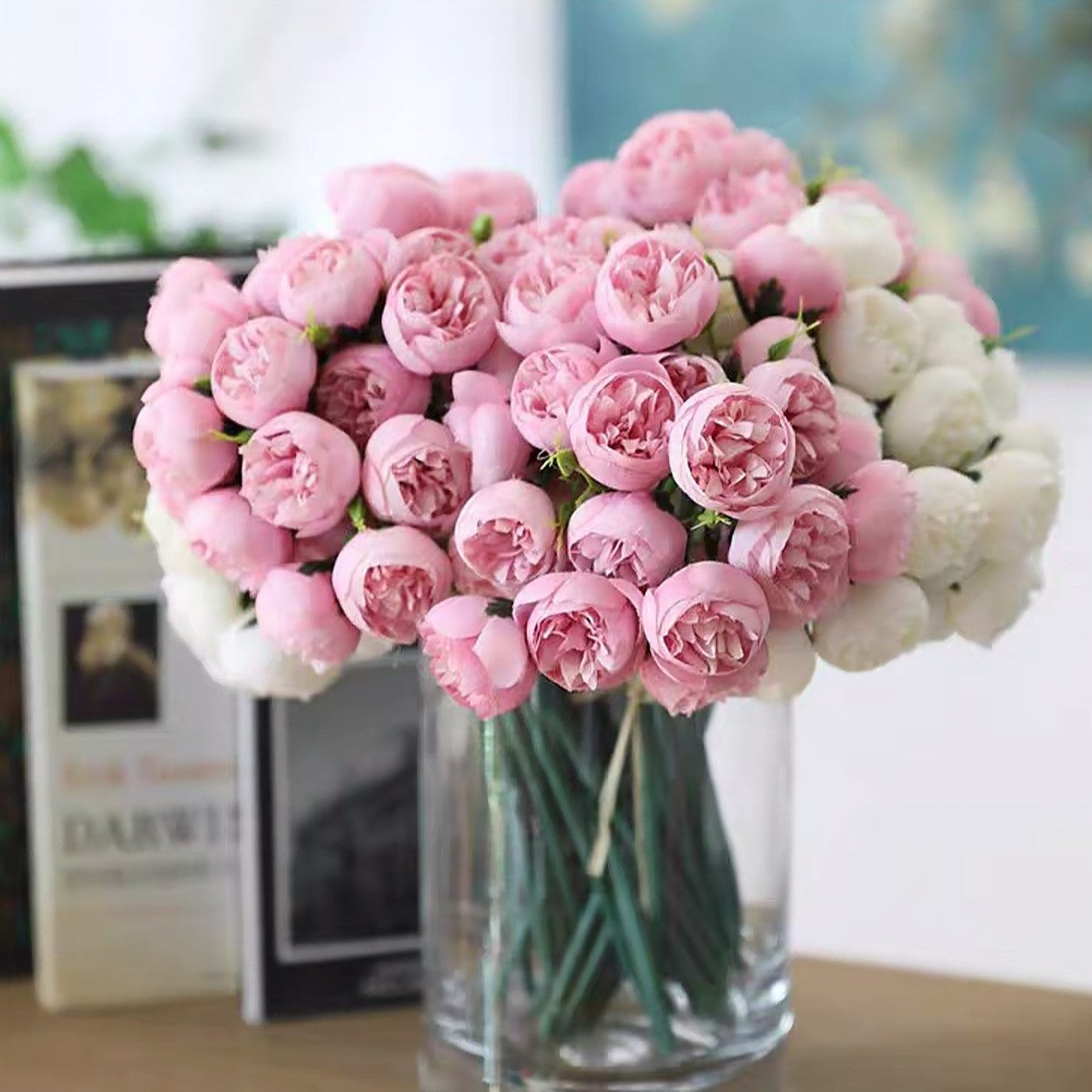 Valentine’s Day Faux Peony Bouquet Romantic Home Decor
