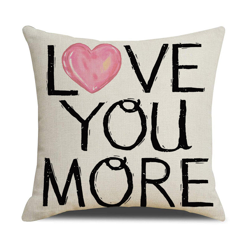 Valentine Heart Linen Pillow Covers Romantic Home Decor
