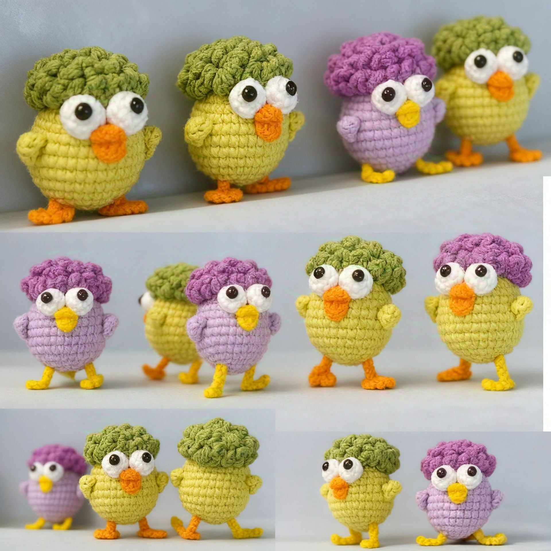 Handmade Crochet Chick Plush Cute Yarn Desk Figurine Home Decor