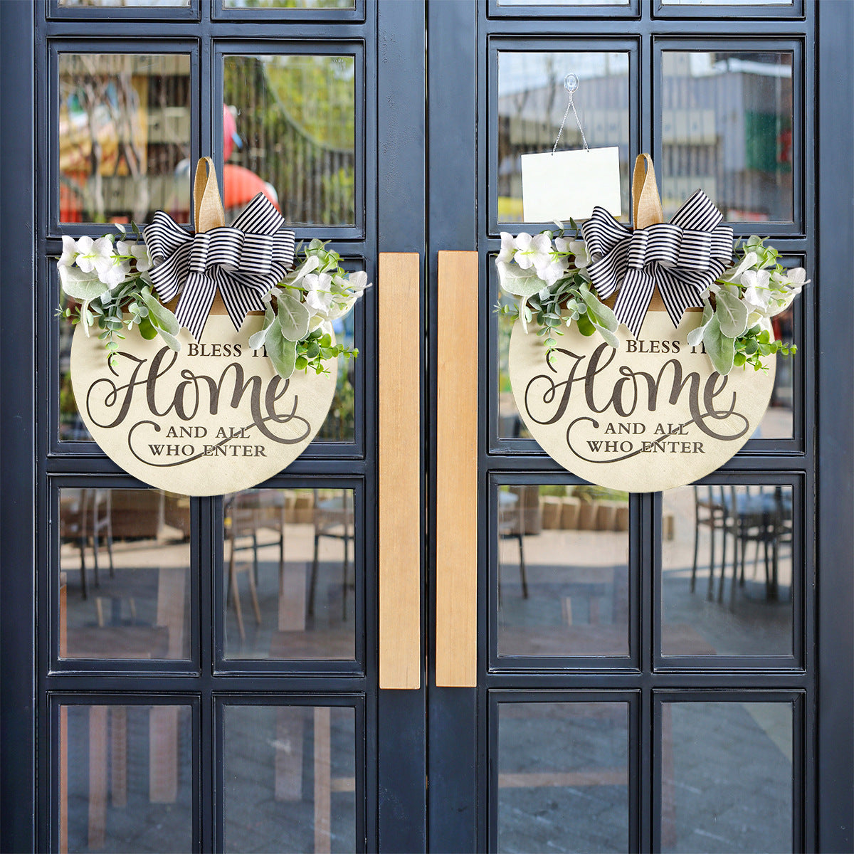 Farmhouse Welcome Front Door Wreath Hanging Decor