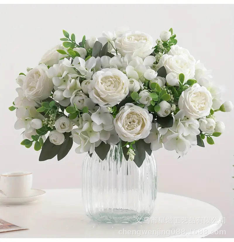 Valentine Artificial Peony Rose Bouquet Home Decor