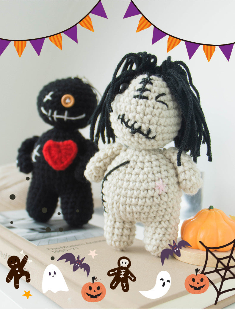 Halloween Crochet Ghost Doll White Plush Toy Décor