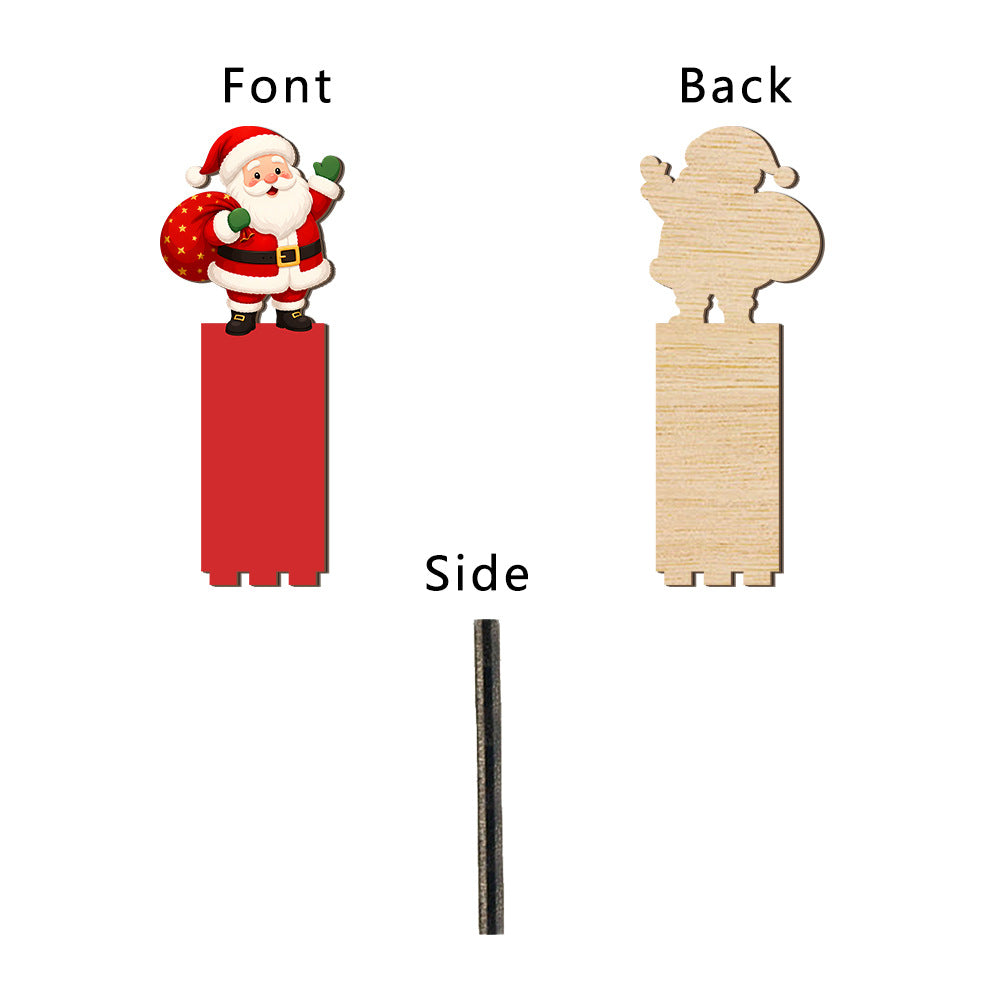 Wooden Christmas Snowman Santa Tabletop Decoration Holiday Decor