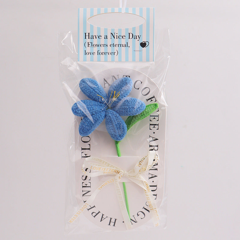 Handmade Blooming Tulip Crochet Flower Decorative Gift