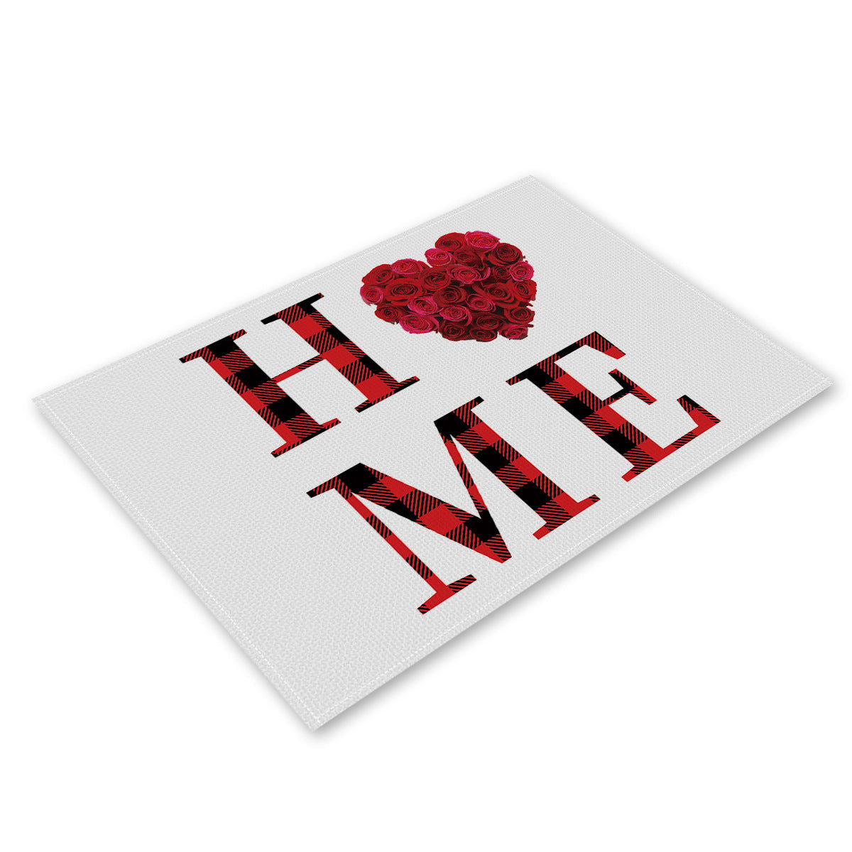 Valentines Day Plaid Linen Placemats Farmhouse Table Decor