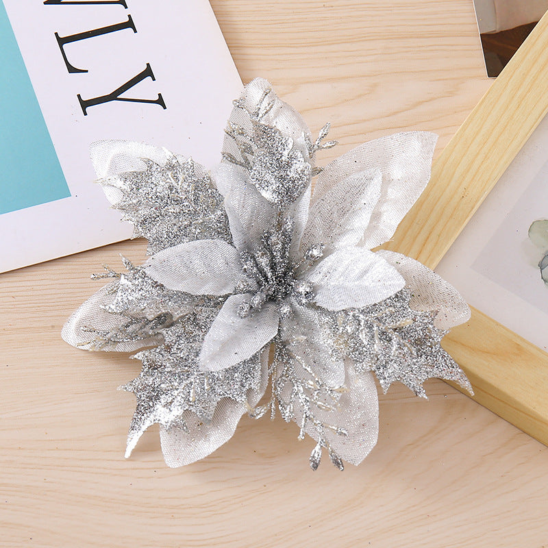 Christmas Artificial Flower Heads Holiday Tree Decor