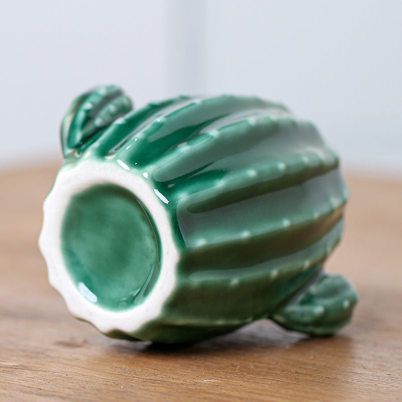 Cactus Ceramic Vase Decorative Flower Arrangement Home Accent