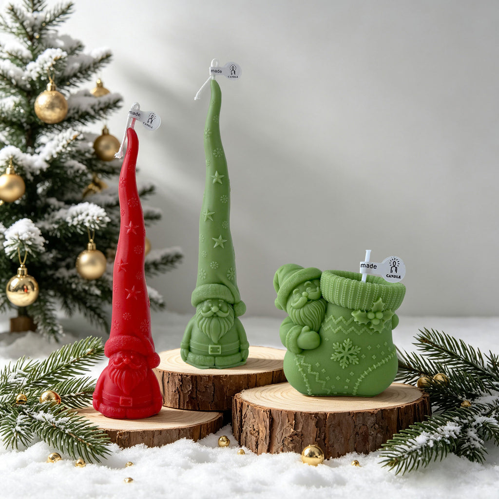Christmas Santa Hat Candle Holiday Decorative Candle for Home Decor
