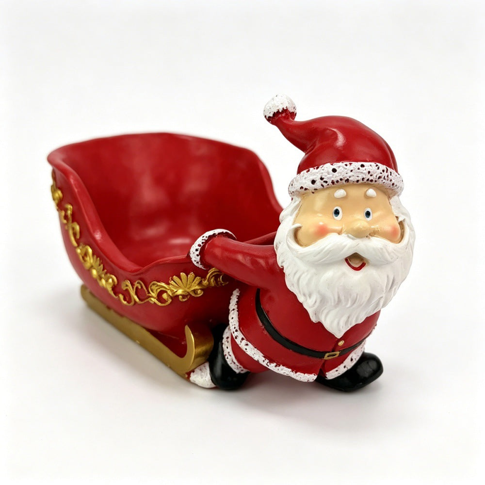 Resin Santa Claus Candy Storage Tray Christmas Tabletop Decor