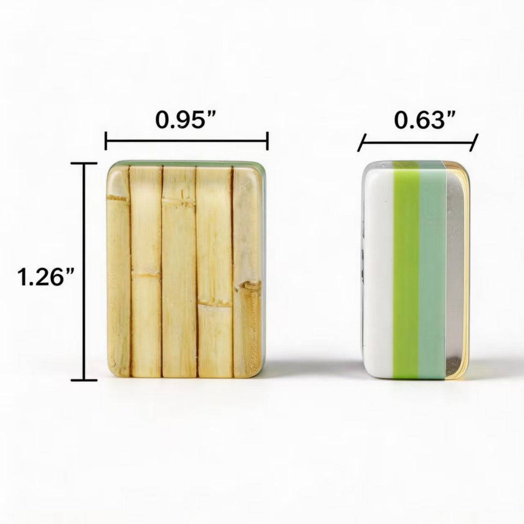 Green Stripe Acrylic Mahjong Set Portable Game Tiles