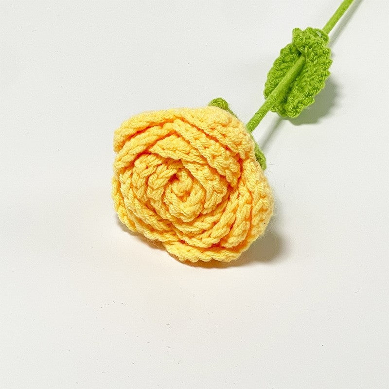 Valentine Crochet Rose Artificial Flower for Romantic Decor