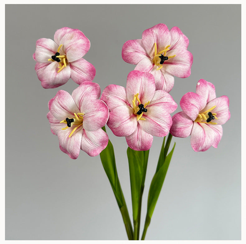 PU Faux Tulip Flower Stem Artificial Floral Home Decor