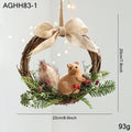 Rustic Christmas Squirrel Wreath Front Door Decor