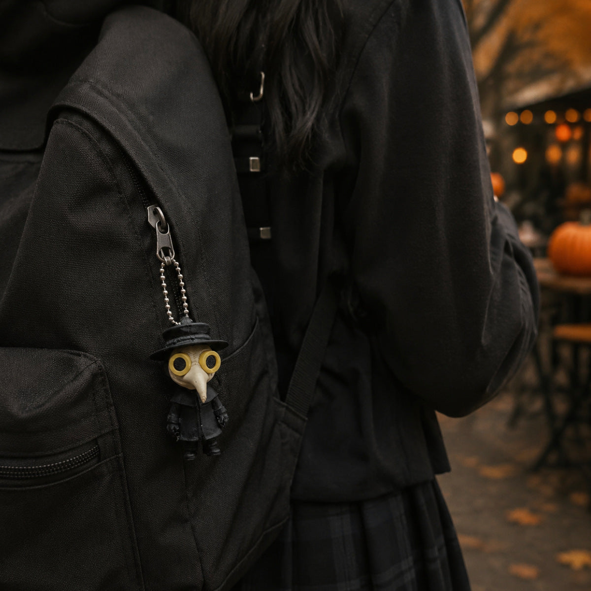3D Printed Halloween Plague Doctor Keychain Gothic Character Accessory
