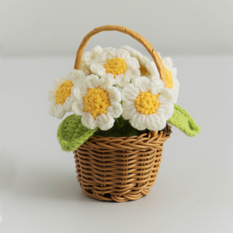 Valentine Holiday Decorations Crochet Flower Handmade Decor
