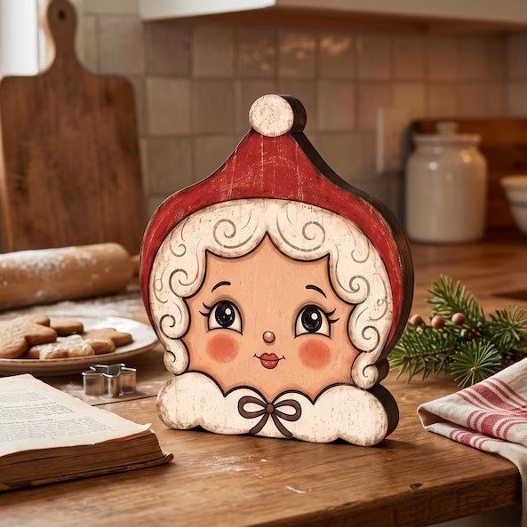 Christmas Wooden Tabletop Figurine Holiday Decor Display