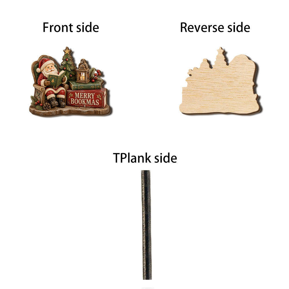Christmas Reading Theme Wooden Tabletop Decor
