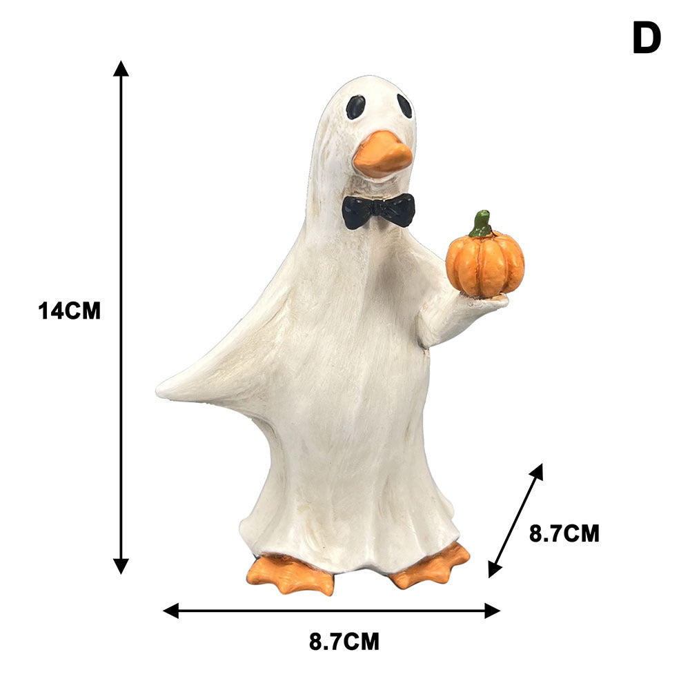 Resin Halloween Duck Figurine Seasonal Tabletop Decor