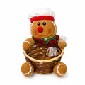 Rattan Christmas Candy Basket Holiday Tabletop Decor