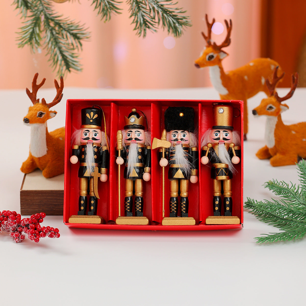 Christmas Nutcracker Wooden Figurine Holiday Table Decor
