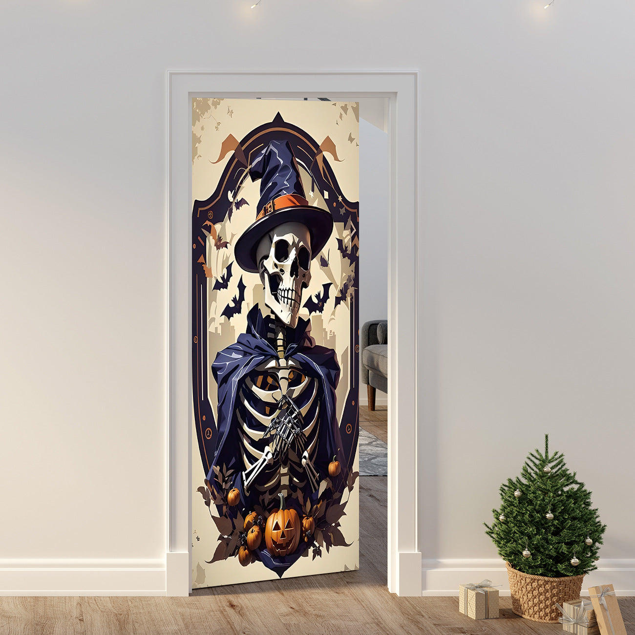 Halloween Door Cover Polyester Seasonal Party Decoration
