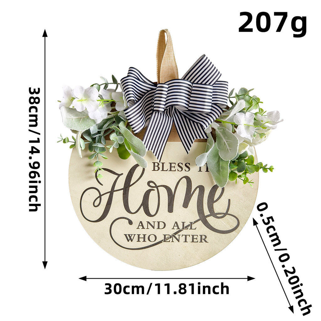 Farmhouse Welcome Front Door Wreath Hanging Decor