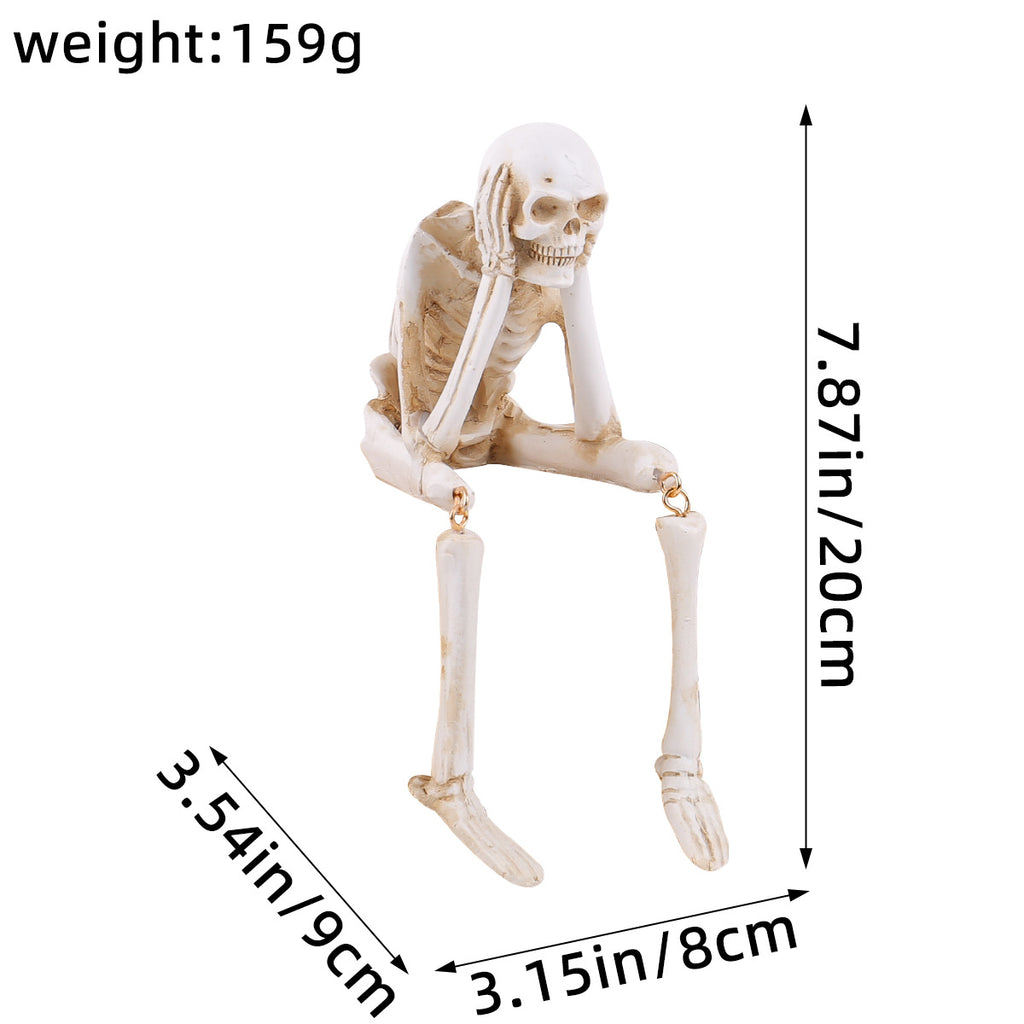 Halloween Skeleton Figurine Spooky Tabletop Decor