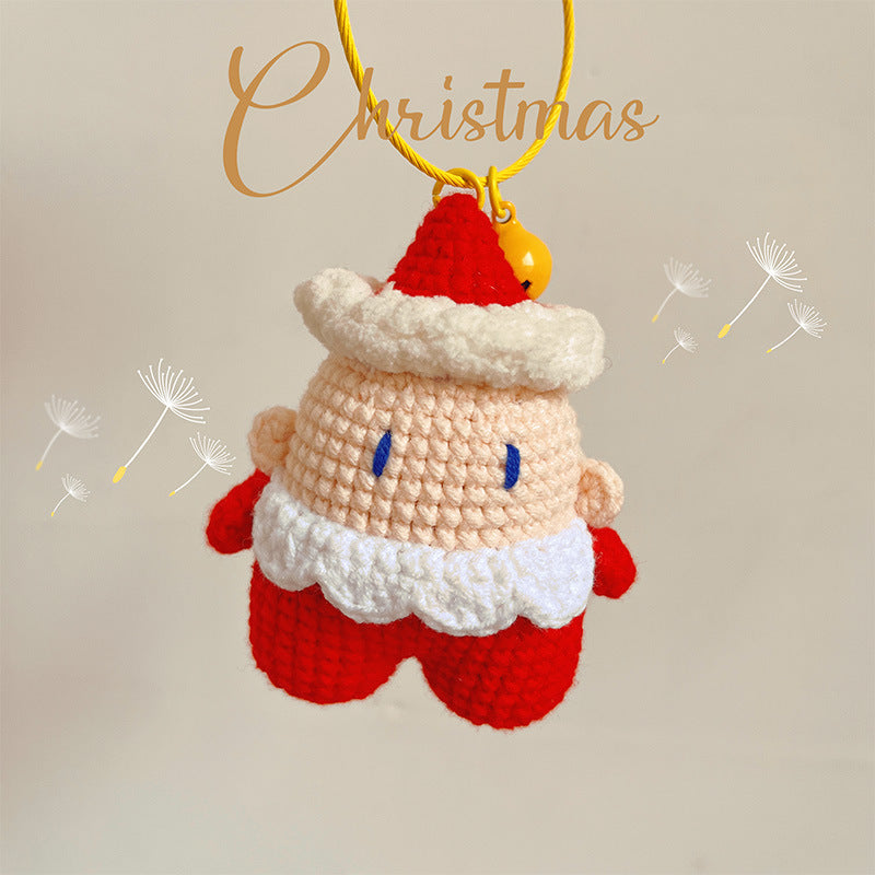Crochet Santa Claus Keychain Christmas Hanging Ornament