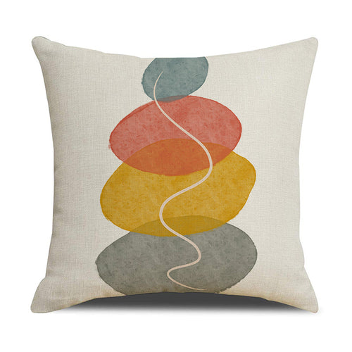 Abstract Geometric Linen Square Throw Pillow Cover