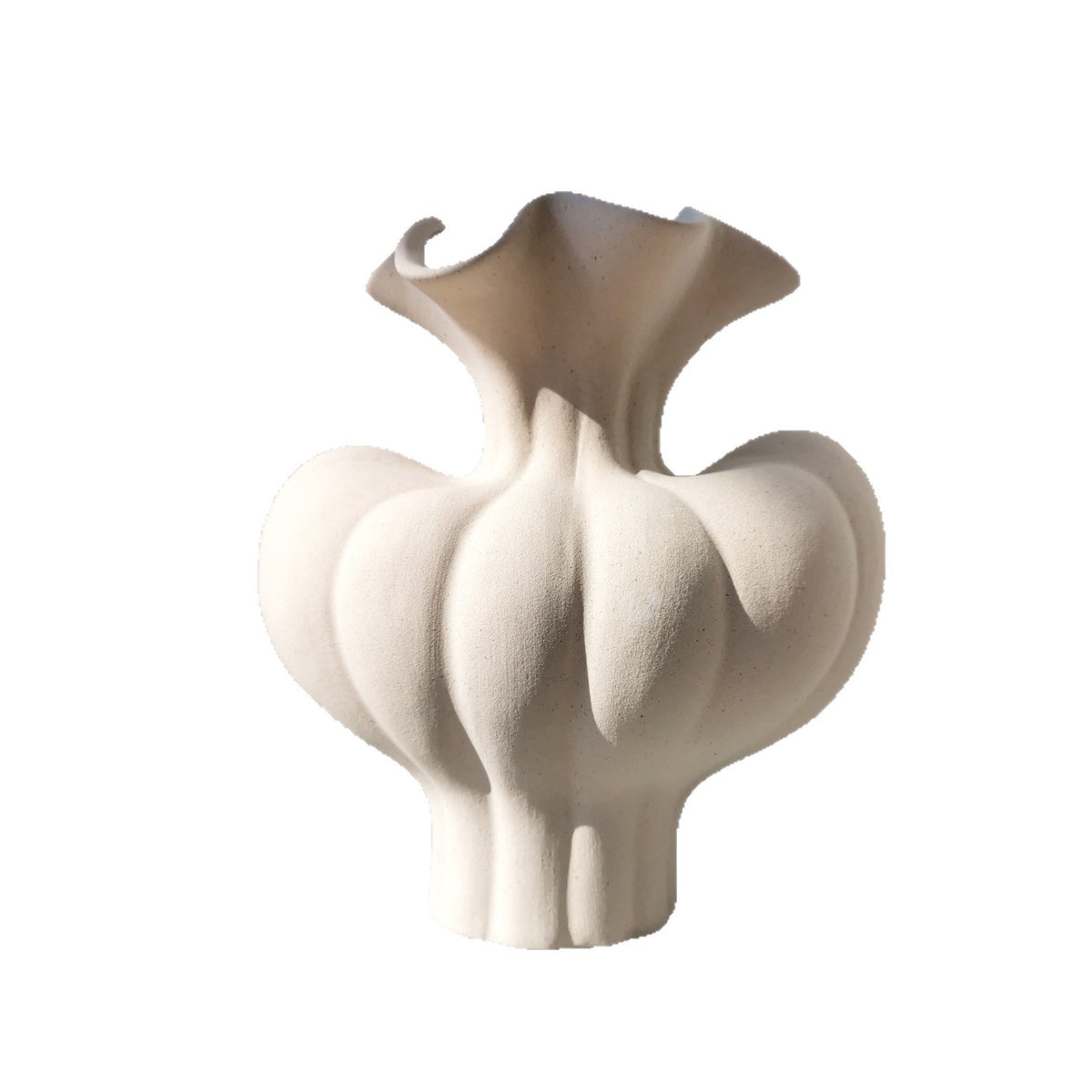 Beige Pumpkin Ceramic Flower Vase Home Decor Tabletop Accent