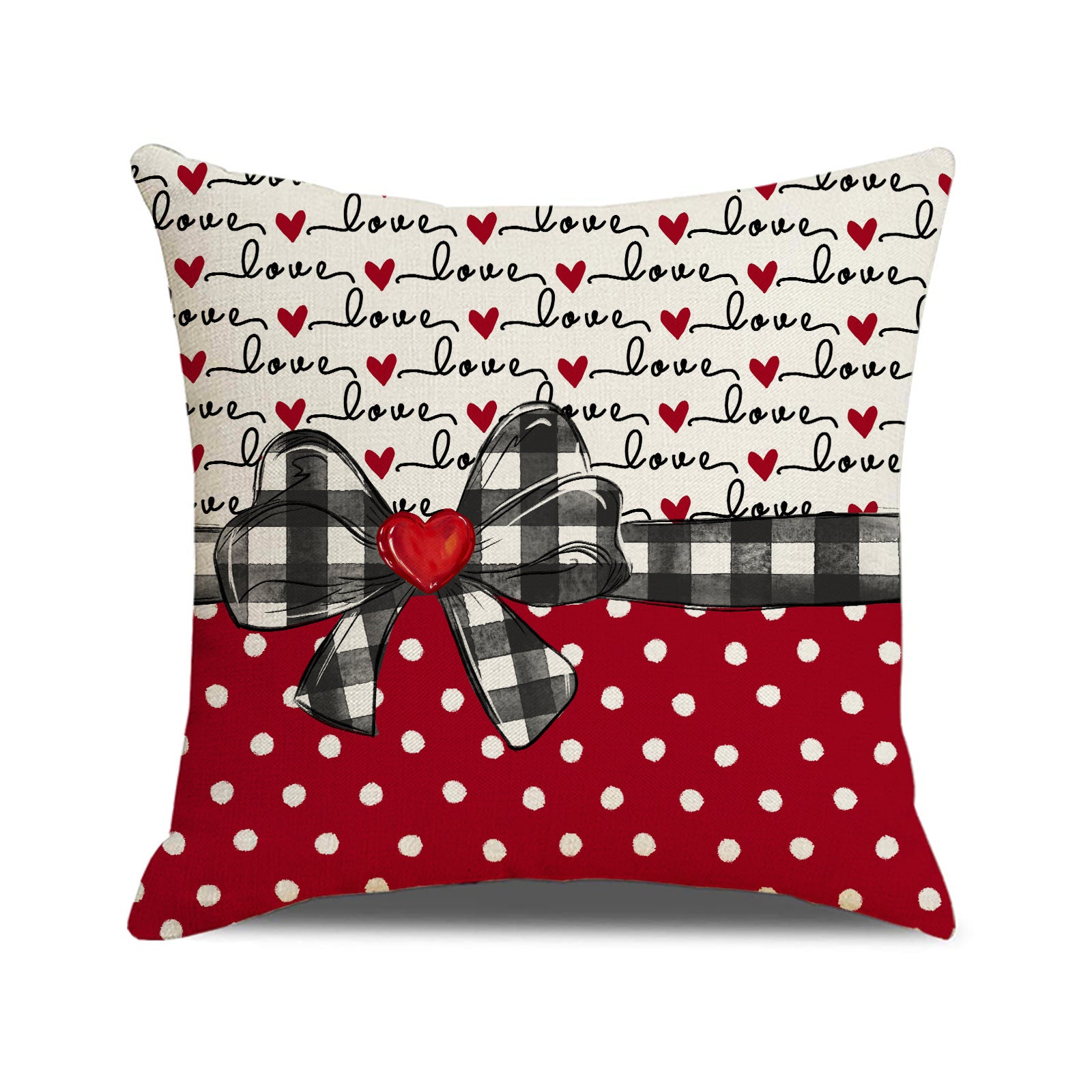 Valentine’s Day Heart Linen Pillow Covers Holiday Decor