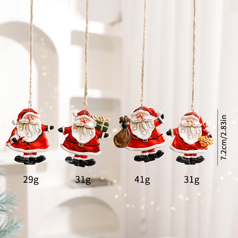 Resin Christmas Ornament Hanging Decor Set Holiday Decoration