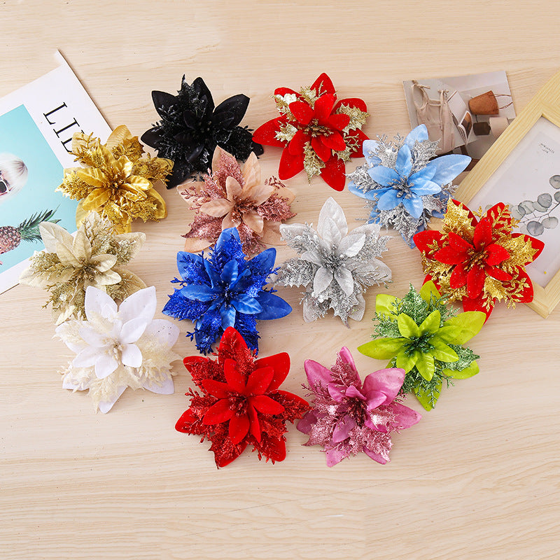 Christmas Artificial Flower Heads Holiday Tree Decor