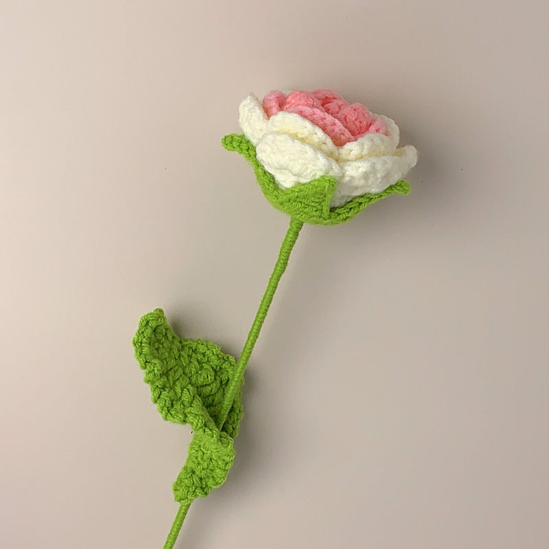 Valentine’s Day Handmade Crochet Rose Flower Decor Gift